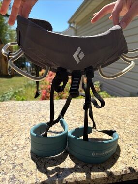 Black Diamond Gray and Teal Climbing Harness